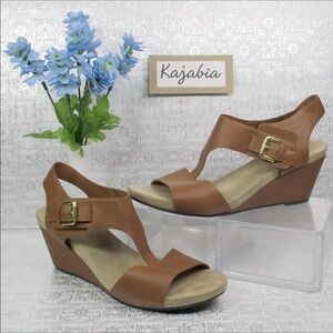 COMFORT PLUS Tan Wedge Sandals Size 9.5